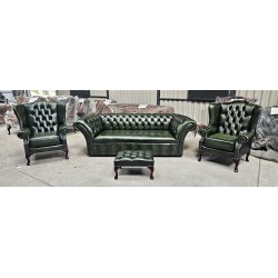 Chesterfield Soffa Fixed Seat Ant Green